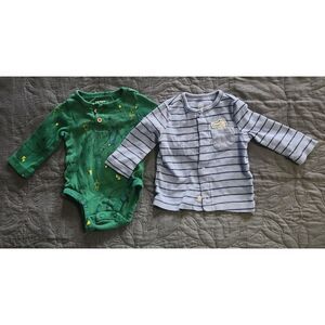 Baby Boy Long Sleeve Bundle – Size 0-3M (2-Piece)